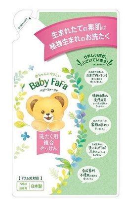 【好厝邊】日本熊寶貝 Baby FaFa 100%植物配方 無香料 新生兒 嬰幼兒專用洗衣精 補充包720ml