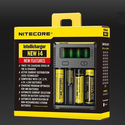 點點專營 現貨  原裝 奈特科爾/NiteCore I4 4槽多充鋰電池智能充電器