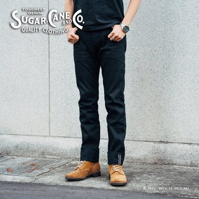 BTO 日本【SUGAR CANE】13oz 黑色標準合身直筒丹寧牛仔褲