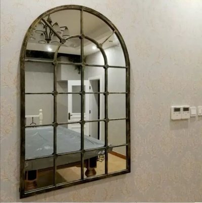 歐式鐵藝假窗鏡框 壁飾圓弧窗戶 客廳裝飾鏡框架 餐廳壁景掛鏡正品精品 促銷 正品 夏季