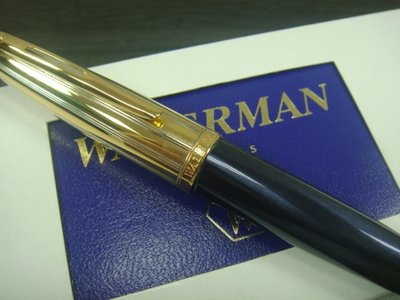 WATERMAN Carene Prussian Blue+Gold&Striped Cap 特別版 原子筆