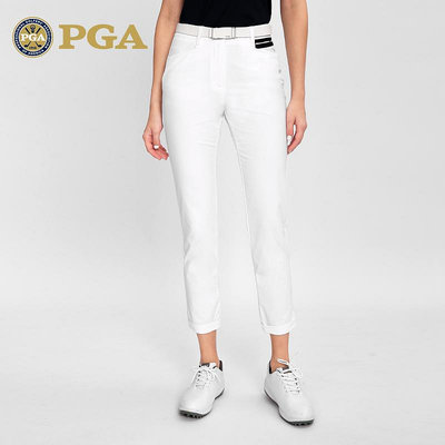 美國PGA 高爾夫長褲 夏季運動女褲 透氣速干 卷邊褲腳 九分褲