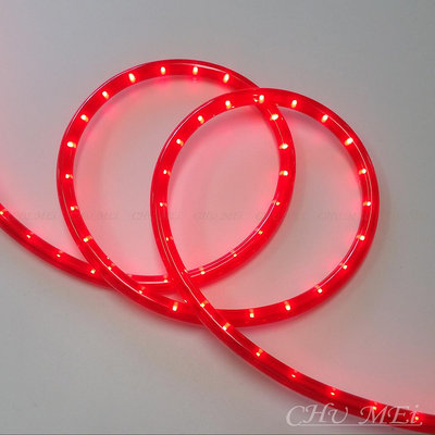 220V-紅色外皮LED二線3528水管燈50米 - led燈條 燈條 圓二線 非霓虹 led 水管燈 管燈 軟條燈
