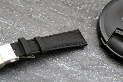 21mm IWC pilot風格,航空飛行錶必備強力纖維黑色錶帶top gun,真皮底,不鏽鋼雙按式皮錶帶用折疊扣