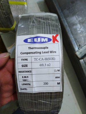 現貨熱電偶補償導線多芯素線級日本線材 K-TPYE (1米價格)玻璃纖維溫度補償導線加 SUS 304 不鏽鋼外隔離