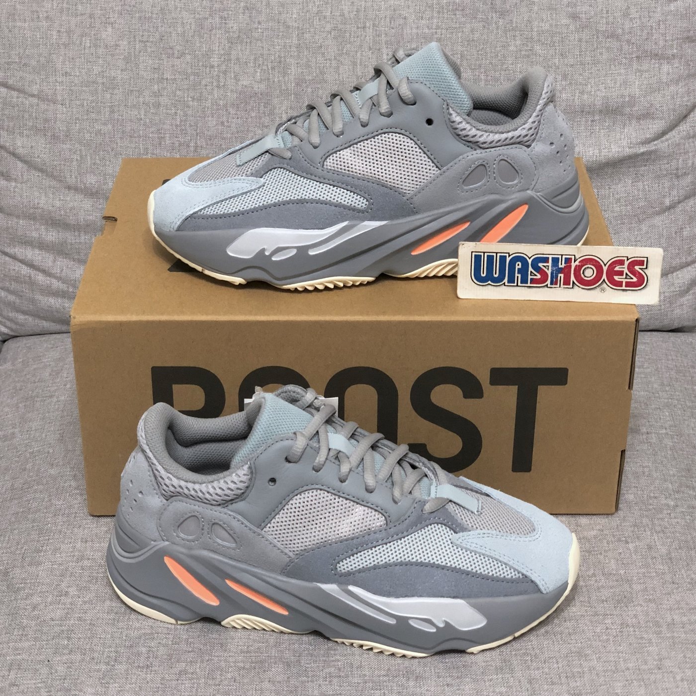 Washoes adidas Yeezy 700 Inertia 灰水藍EG7597 女鞋23.5cm 老爹鞋