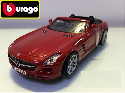 Bburago 比美高 Benz SLS AMG Roadster 賓士 敞篷 跑車 1:32 合金車 收藏 模型 贈品