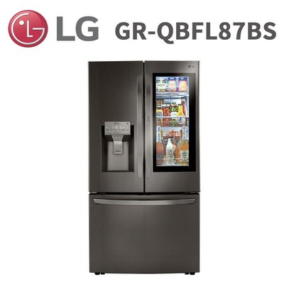 LG 樂金 821公升敲敲看門中門對開WIFI自動製冰門外取冰取水星夜黑冰箱 GR-QBFL87BS
