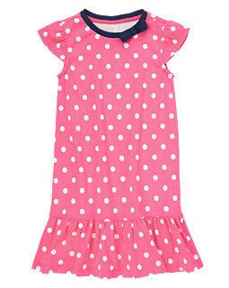 【安琪拉 美國童裝/生活小舖】 Gymboree粉紅色圓點點短袖睡衣洋裝, 另有Oshkosh/ Carter’s洋裝