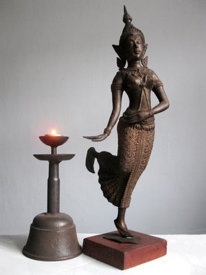 【ZEN CASA】銅雕泰國舞優人像*東南亞文物工藝品*東方禪風家飾擺飾品