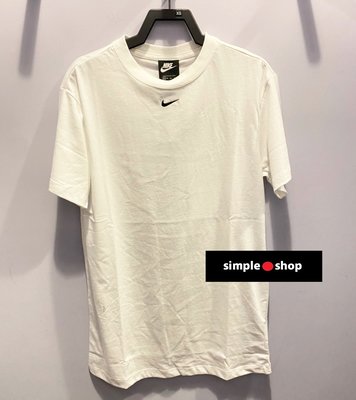 【Simple Shop】NIKE 刺繡 LOGO 長版短袖 長版T 連身裙 運動短袖 白色 女款 CJ2243-100