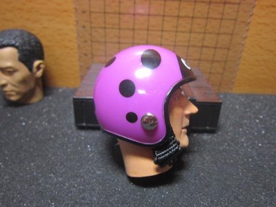RJ1休閒部門 紫色瓢蟲款1/6四分之三罩安全帽一頂(mini模型)