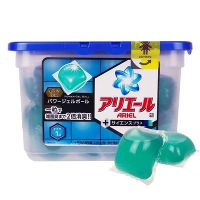 日本寶僑 P&amp;G ARIEL GEL BALL 3D 洗衣球 洗衣膠囊 洗衣膠球~藍色淨白除臭