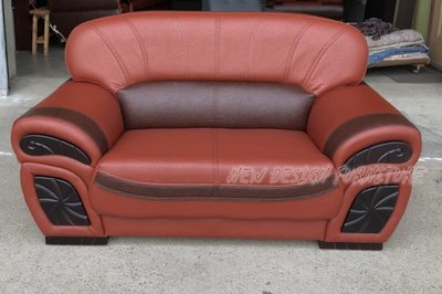 【N D Furniture】台南在地家具-氣派大方復古老款*高後背*出木大款厚乳膠雙人皮沙發