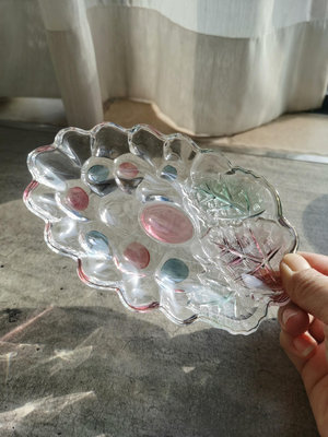 日本回流 soga復古彩色玻璃葡萄碟點心碟