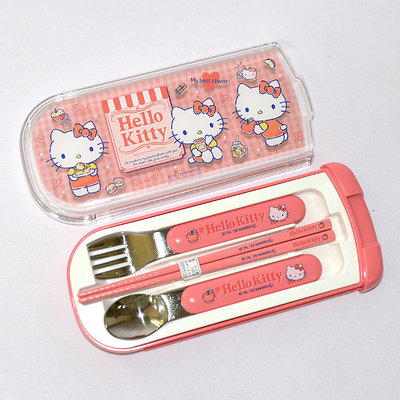 Hello Kitty 日本製 餐具組 兒童餐具 筷子 湯匙 刀叉 Ag抗菌加工 Sanrio