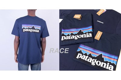 【RACE】PATAGONIA P-6 LOGO RESPONSIBILI TShirt T恤 短袖 圓領 基本款 深藍