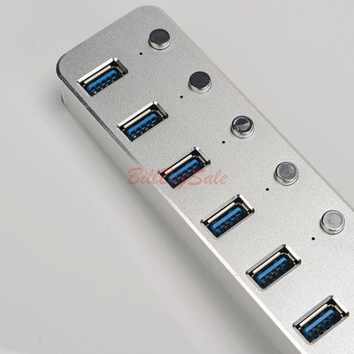 現貨：(7孔 USB 3.0 HUB 變壓器) 鋁合金 獨立開關 Type-C Type-A USB集線器分線器 分配器