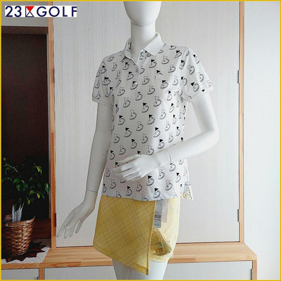 🇯🇵日本二手衣✈️23區 GOLF POLO衫 女 2号 23區 高爾夫球桿 滿版印花 短袖 POLO A1597O