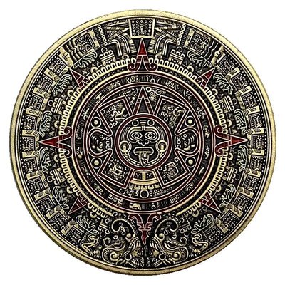 特價！單手把玩墨西哥瑪雅點漆龍鍍青古銅紀念幣 魔術幣硬幣金幣紀念章