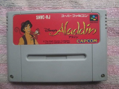 Disney迪士尼 超級任天堂 遊戲卡帶~阿拉丁 Aladdin(日本製Made In Japan)