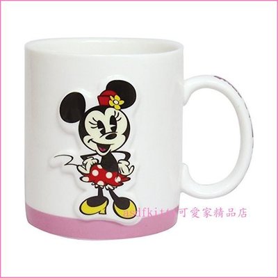 asdfkitty可愛家☆迪士尼米妮立體造型陶瓷馬克杯-日本正版商品