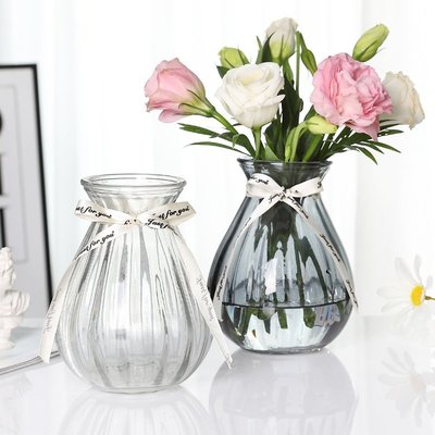 花瓶玻璃瓶簡約花瓶玻璃花瓶簡約創意透明室內水養綠蘿植物玻璃花瓶客廳桌面插花擺件正品 促銷