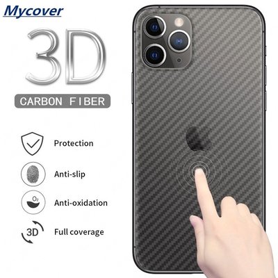 適用於 iPhone XS Max XR X 7 8 6 6S Plus 11 Pro Max 碳纖維後屏幕保護膜膜透明