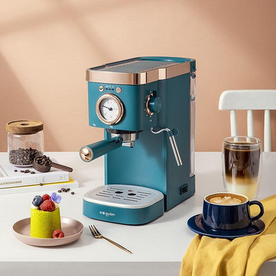 新款咖啡機 家用小型意式半自動咖啡機 蒸汽式打奶泡 20bar咖啡機熱心小賣家