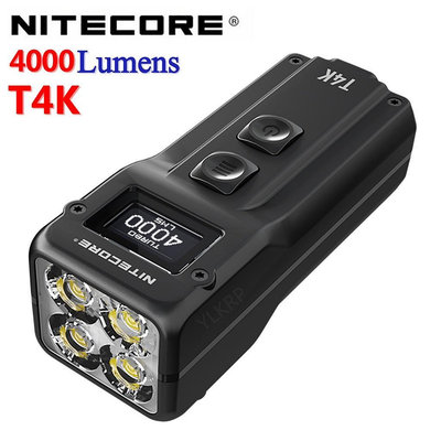 BEAR戶外聯盟【 促銷】NITECORE T4K 4000流明便攜式鑰匙扣手電筒，4顆LED 一鍵強光，使用USB-C充電的內