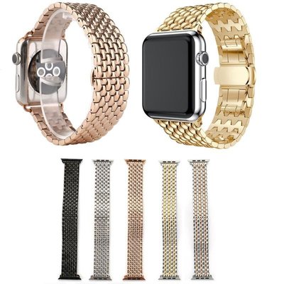 熱銷 蘋果手錶錶帶適用Apple Watch5系列的龍紋金屬錶帶iWatch6 SE錶帶#腕錶手錶帶 可開發票