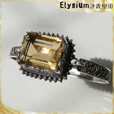 Elysium‧迷霧樂園〈CCI009A〉尼泊爾‧切割 黃水晶 長方形925銀搭扣型 手鐲/手環