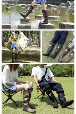 佳人鞋坊 日本野鳥協會WBSJ天然橡膠雨鞋雨靴百搭輕便復古長靴可折疊