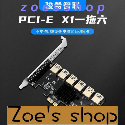 zoe-PCIE一拖六USB3.0顯卡轉接板x1轉x16外接顯卡009s plus黑金剛1轉6