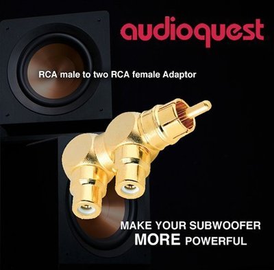 AudioQuest RCA male to two RCA female 轉接頭 超重低音 出清特價