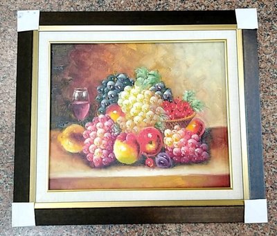 『府城畫廊-手繪油畫』大豐收－水果靜物畫－筆法細膩獨特－70x80(含框價)－另有油畫國畫讓您挑選-有實體店面G1428