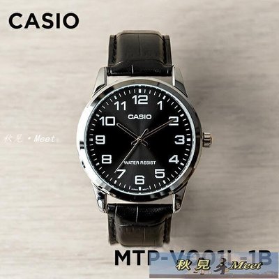 商務手錶 卡西歐手表男CASIO MTP-V001L-1B 商務休閑復古簡約防水石英表機械表 -促銷
