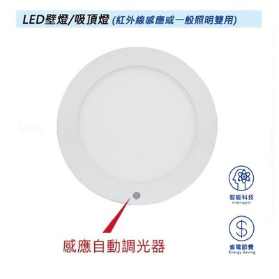 【水電大聯盟 】LED 18W 感應崁燈 紅外線 感應燈 感應吸頂燈 壁燈 全電壓