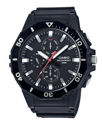 【金台鐘錶】CASIO 卡西歐 潛水運動風 旋轉式錶圈 (黑色) MRW-400H-1A