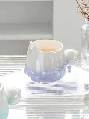 漸變兔子陶瓷馬克杯女生可愛杯子高顏值情侶水杯辦公室ins咖啡杯