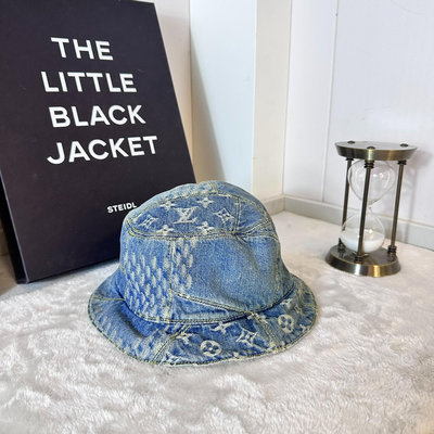 LV路易威登 lv&amp;nigo聯名款限量 藍色牛仔帽 漁夫帽