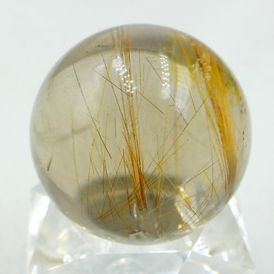 金髮晶球020–直徑-23.4mm。清透漂亮。珍藏水晶