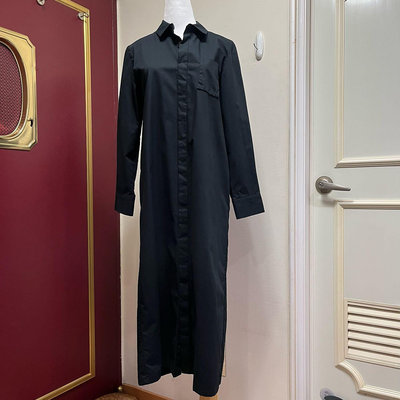 保留 Dleet 李倍 設計師品牌 極簡風 黑色 長版 襯衫洋裝