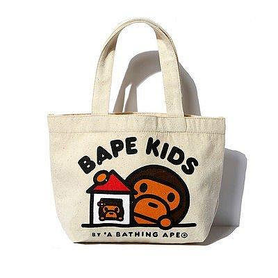 NO.186【日本雜誌附錄 BAPE KIDS APE 猴子 猿人 帆布 手提袋 便當袋 托特包 手提包】