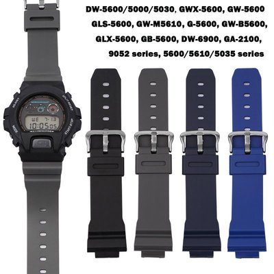 森尼3C-16mmx26mm 橡膠錶帶男士運動矽膠錶帶, 於Casio DW-5600 GW-M5610 G-5600 GW--品質保證