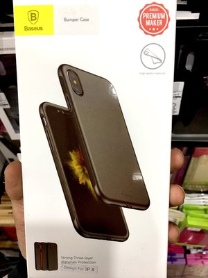 壹 Baseus Apple iPhone X 10 IX 雙料邊框 背蓋 IX 甲盾套黑黑