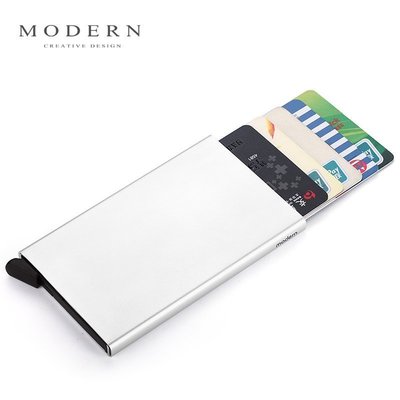 【熱賣精選】MODERN鋁合金自動名片盒卡盒創意時尚名片夾信用卡夾-LK9497