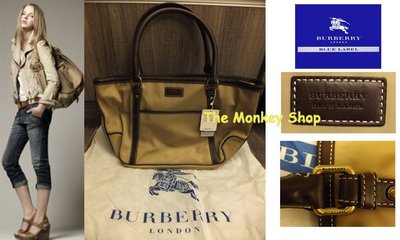 【 The Monkey Shop 】全新正品 Burberry Blue Label 卡其色基本款手提 & 肩背包