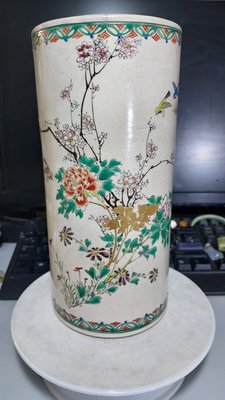 日本 明治時期 薩摩燒 錦光山 畫筒