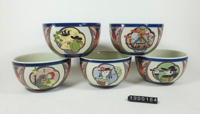 日本 有田燒 長崎浪漫 瓷碗5個入 黑木盒裝-1900164